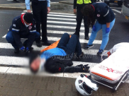  بالصور: إصابة متوسطة لسائق دراجة نارية بحادث طرق وسط مدينة يافا 